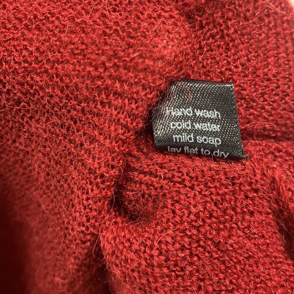 Peruvian Connection Maroon Open Front Cardigan Xs - image 8